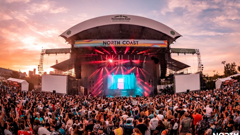 Large crowd gathered in front of the North Coast Music Festival main stage.