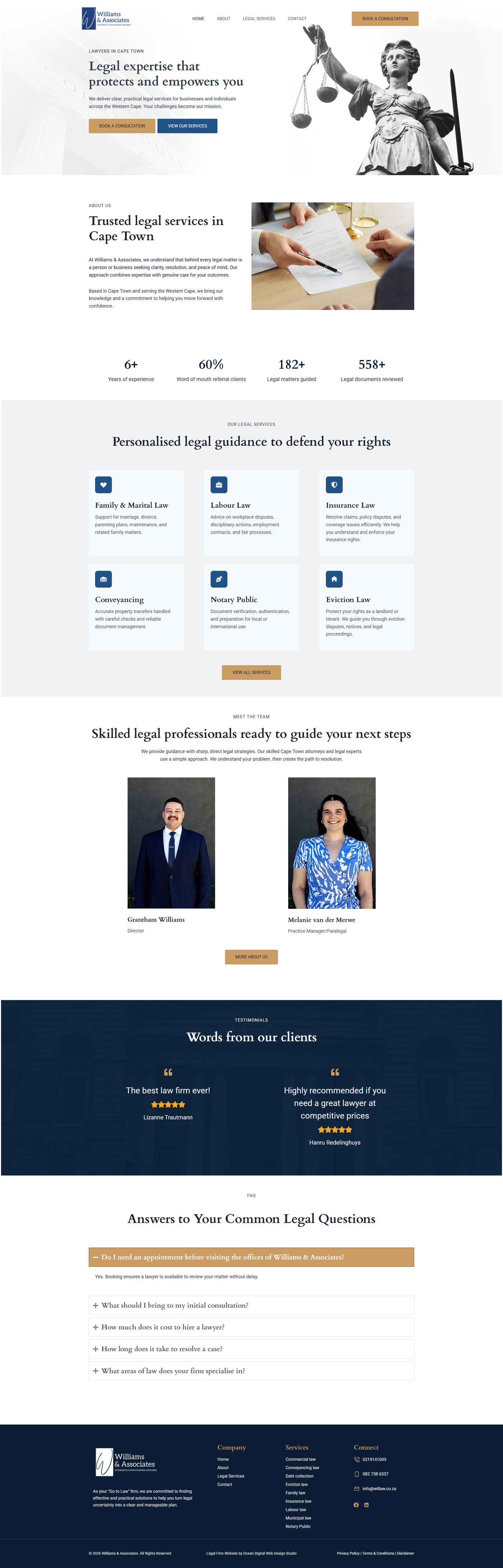 Williams & Associates website homepage
