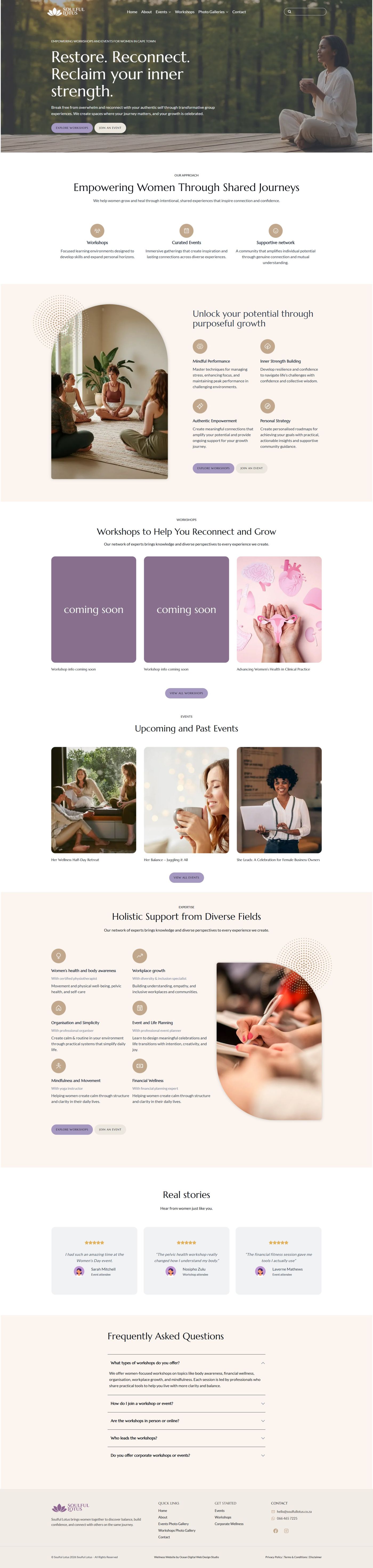 Soulful Lotus website homepage
