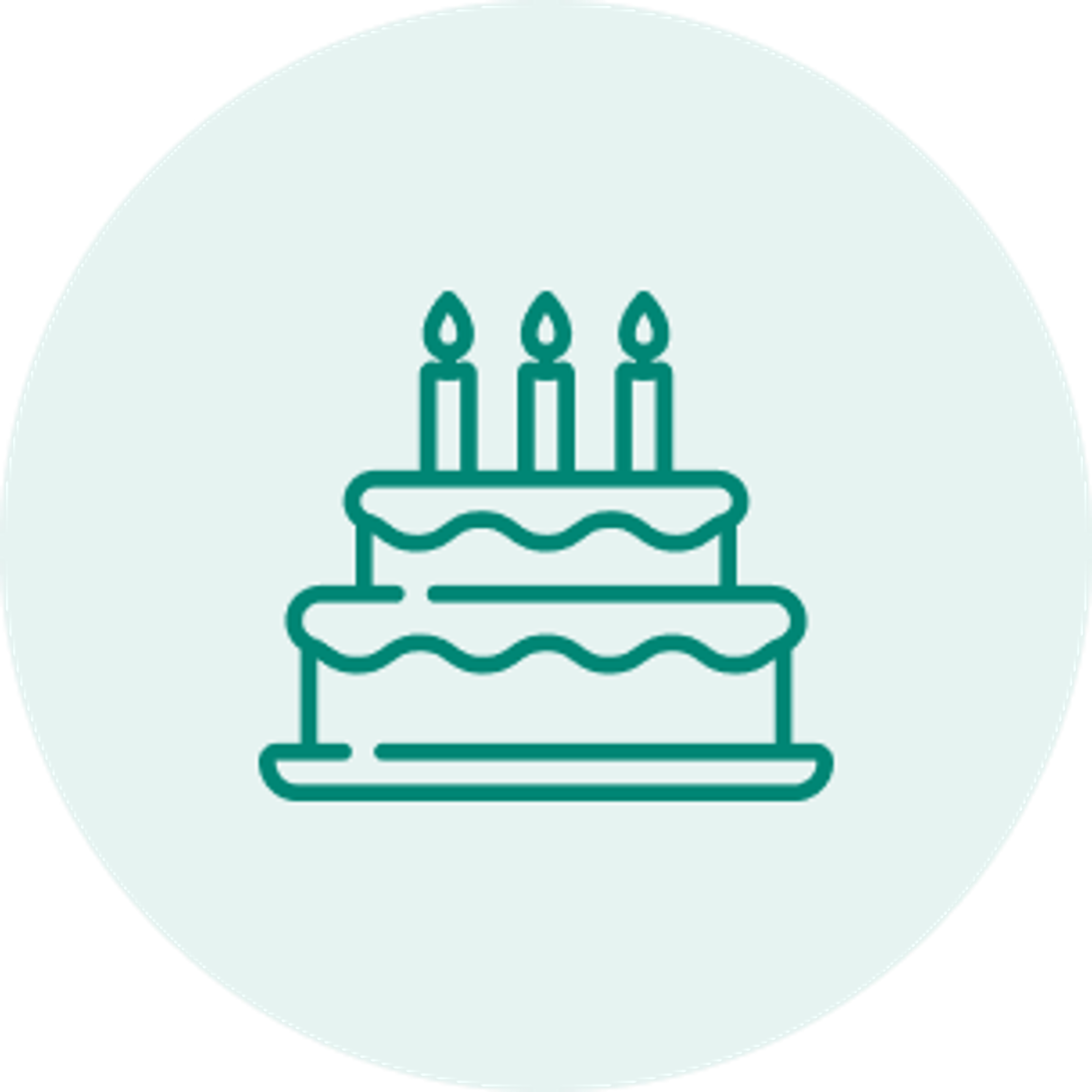 Birthday Category Icon. Image of birthday cake with candles.