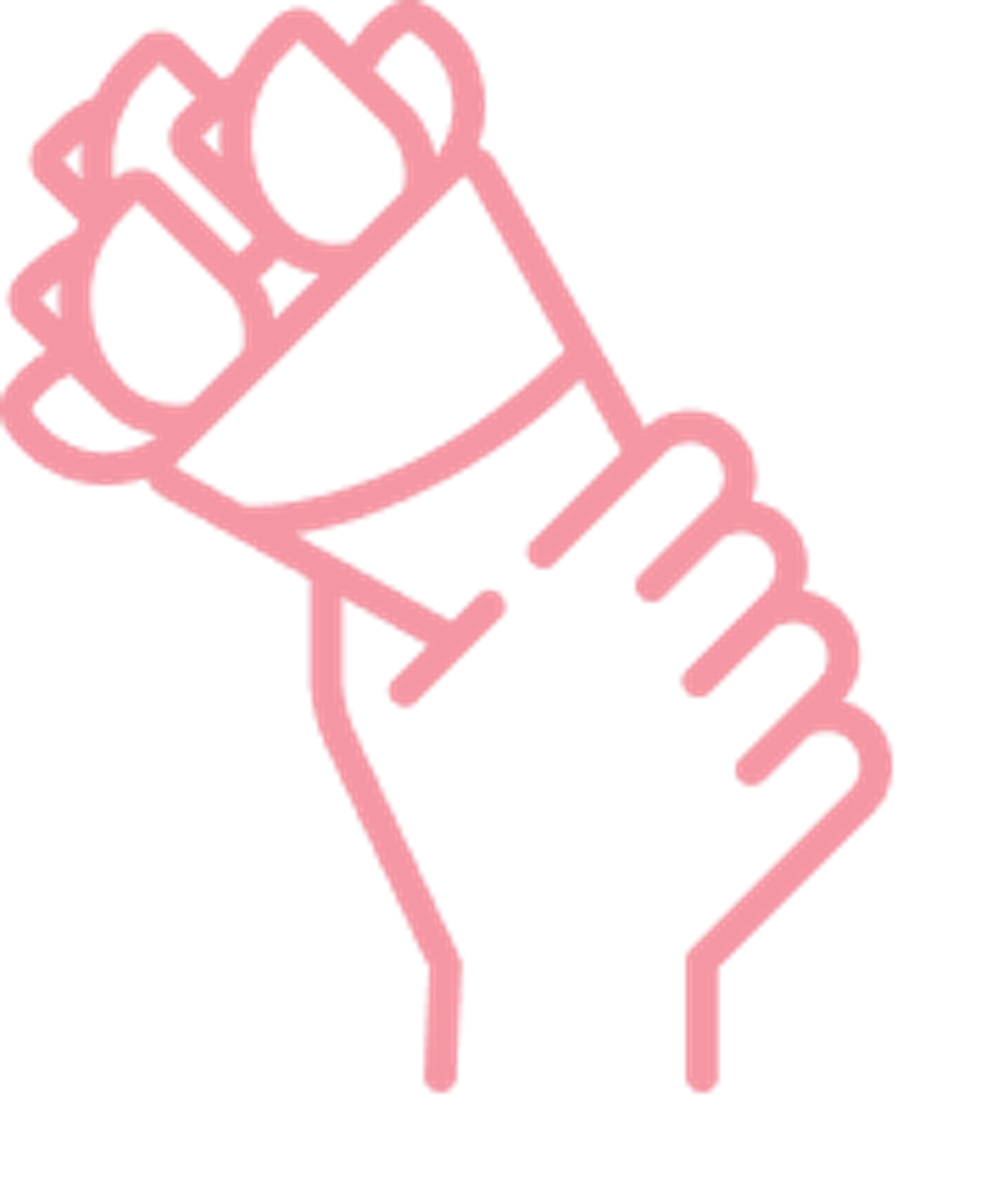 Icon of a hand holding a bouquet of flowers to denote "hand delivered"