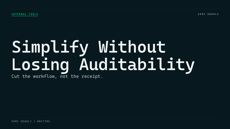 Editorial cover for simplify internal workflow software auditability