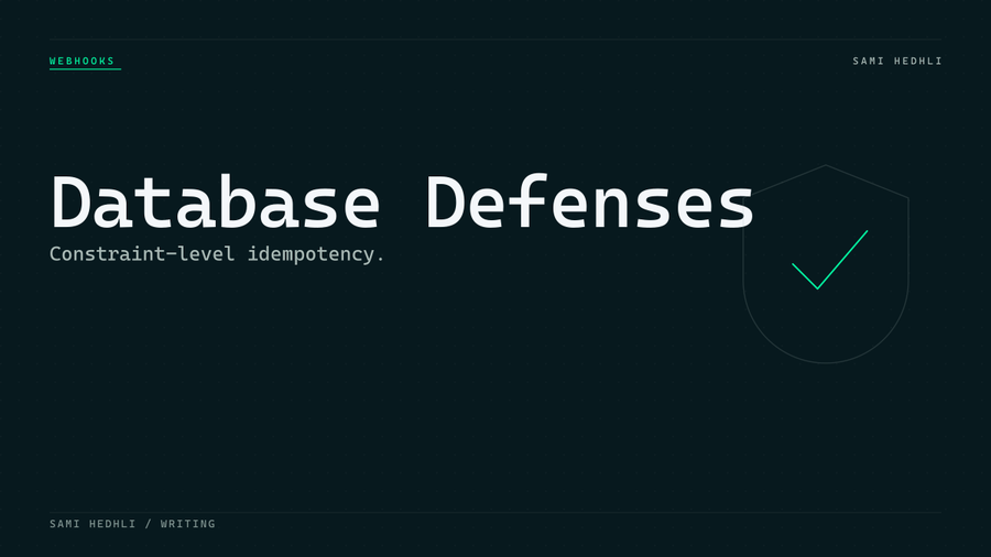 Editorial cover for webhook idempotency database defenses