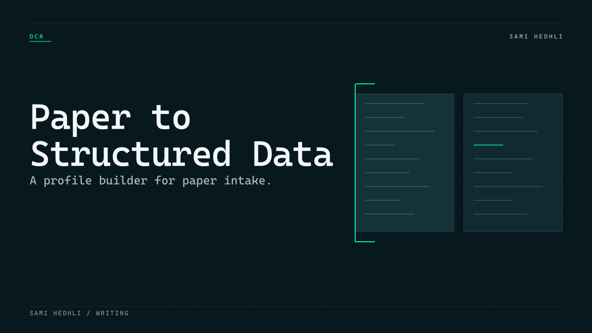 Editorial cover for from paper to structured data lightweight ocr profile builder