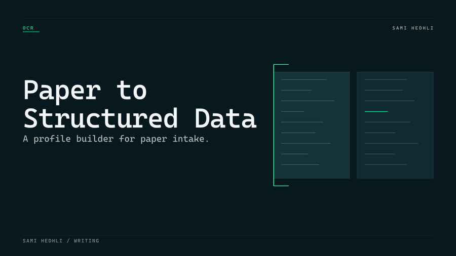 Editorial cover for from paper to structured data lightweight ocr profile builder