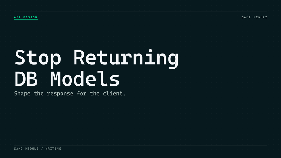 Editorial cover for stop returning raw database models