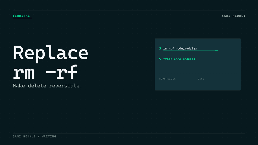 Editorial cover for safer terminal workflows replace rm with trash