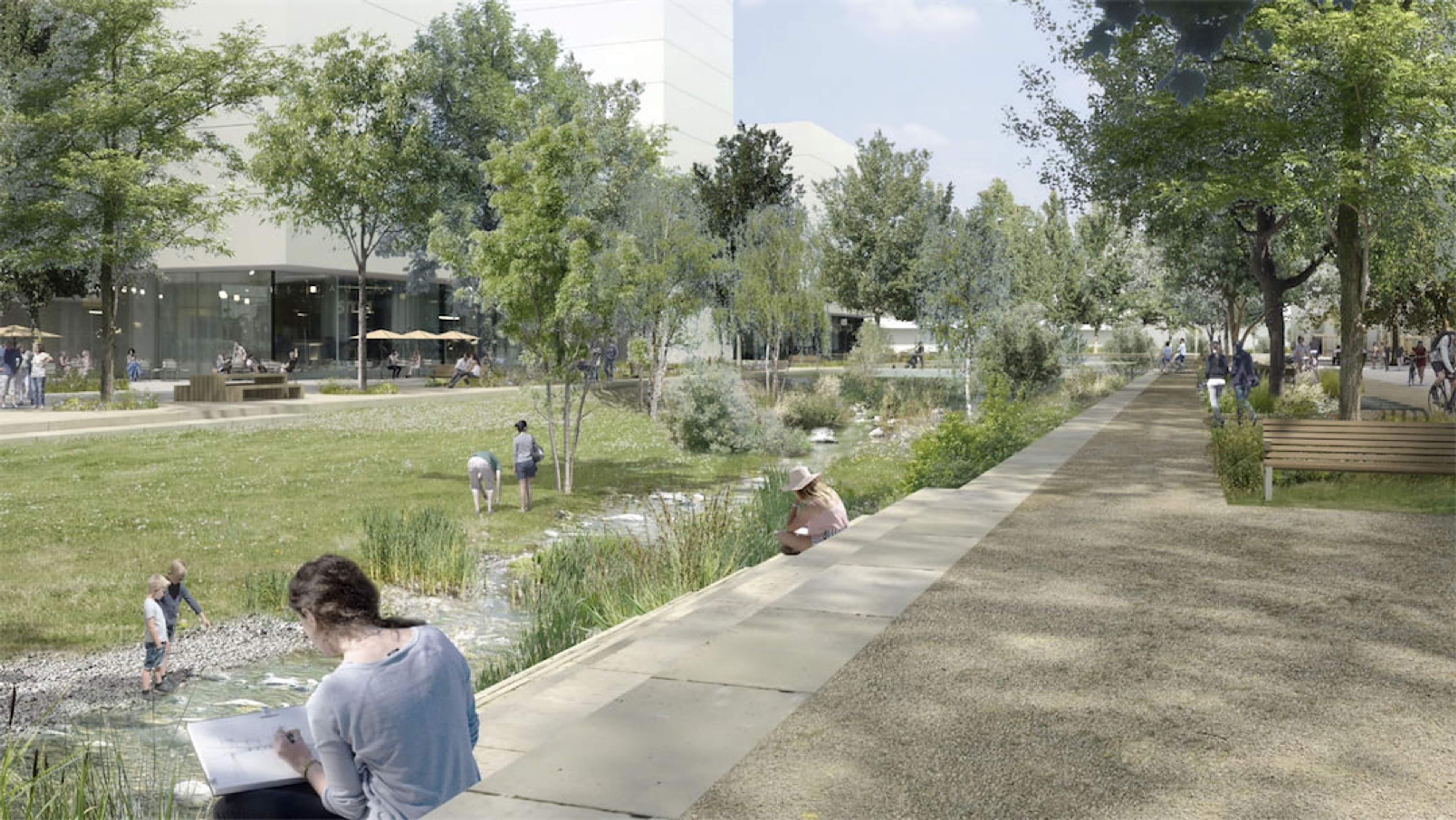 "Remise à ciel ouvert de la Drize", © Atelier Descombes Rampini (2024)