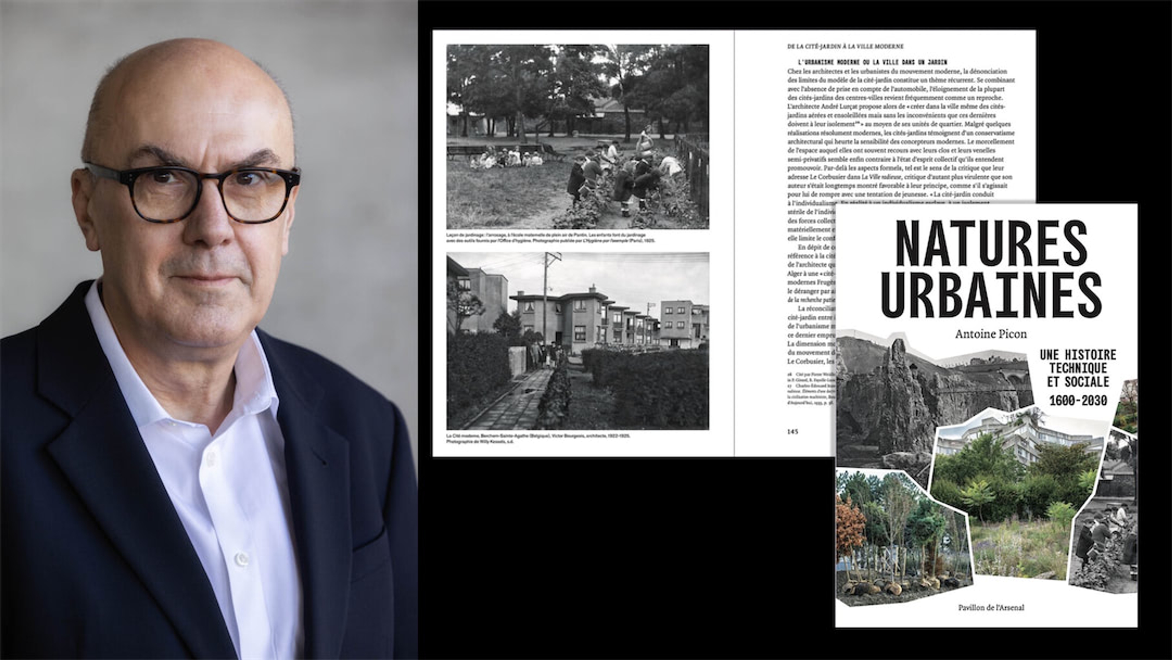 Antoine Picon, Directeur de recherches à l'École nationale des ponts et chaussées et professeur à la Graduate School of Design de l'Université Harvard, histoire de l'architecture et des technologies, GSD Harvard ; "Natures Urbaines, une histoire technique et sociale 1600-2030", © Pavillon de l'Arsenal Paris (2024)