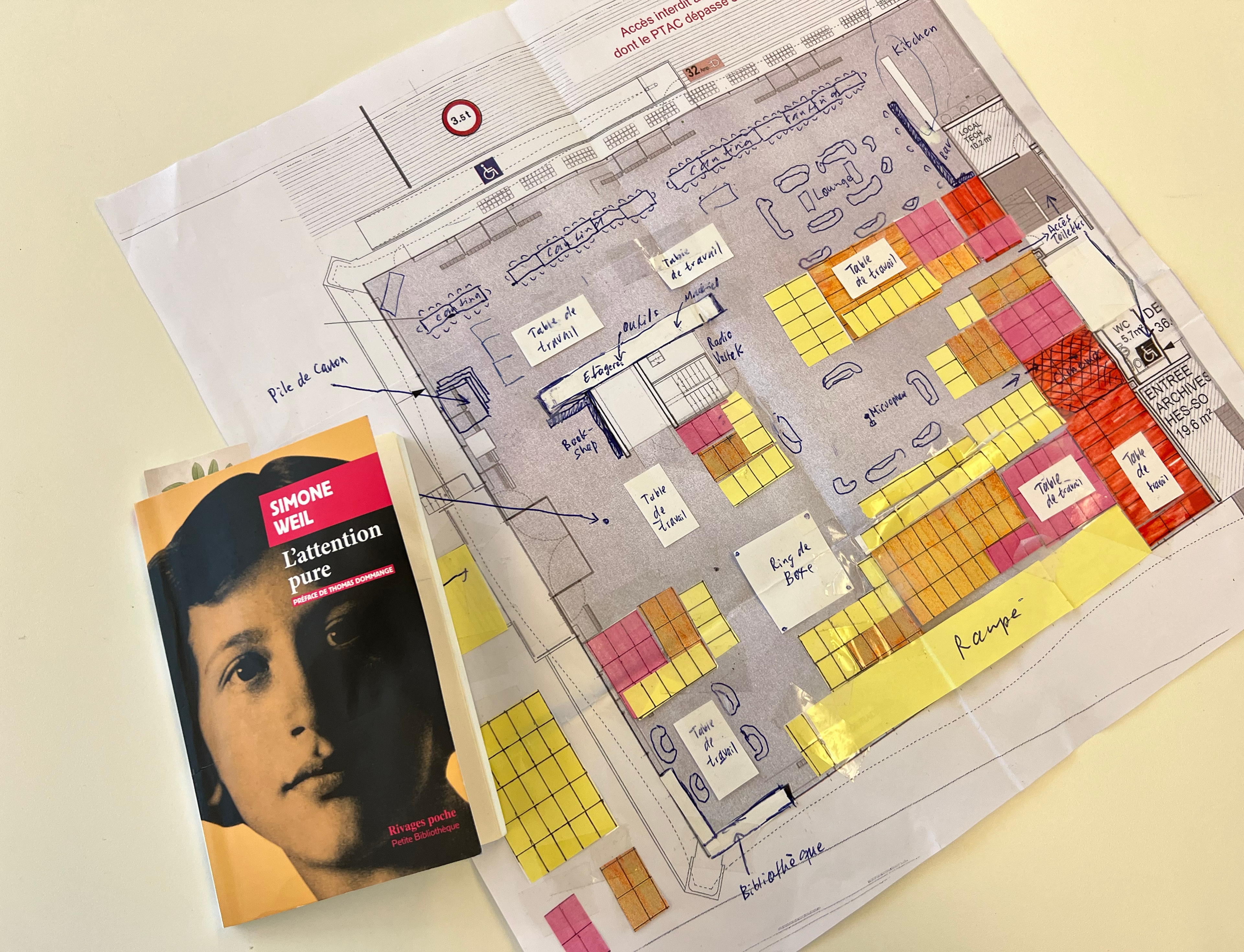 © Thomas Hirschhorn, plan « Pavillon Simone Weil »