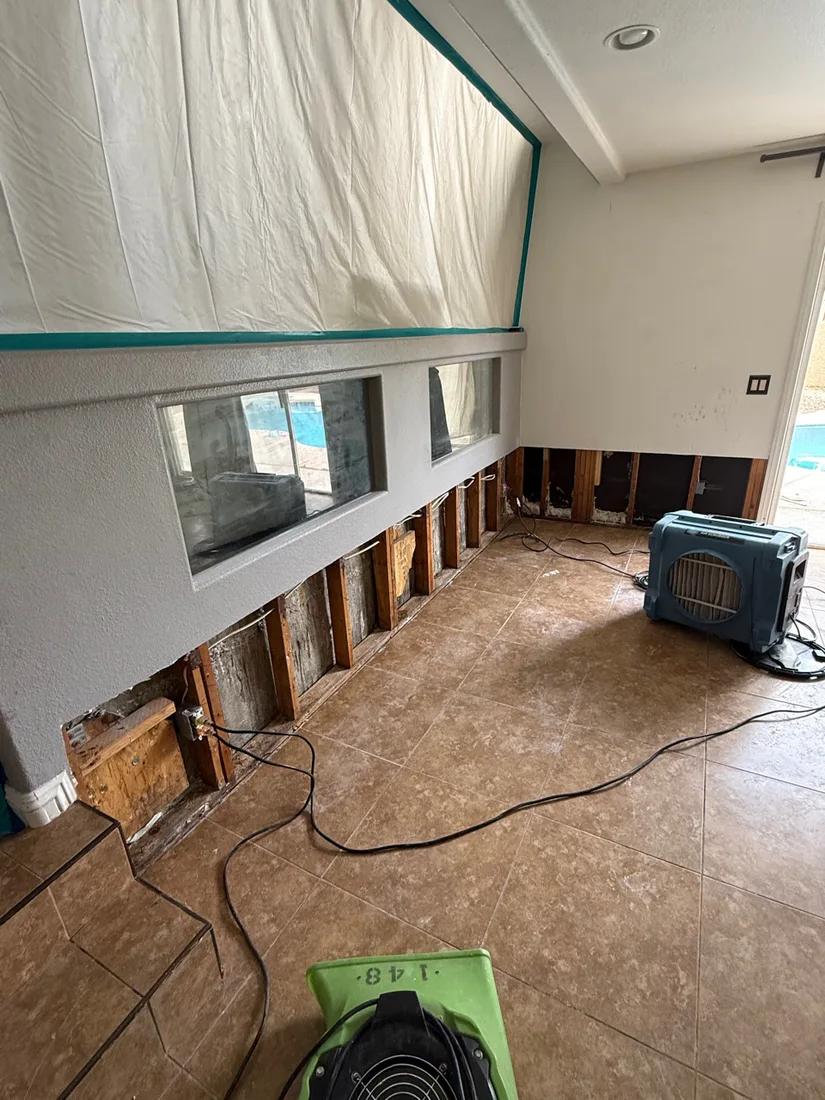 Drywall reconstruction in progress after property damage in Henderson, NV