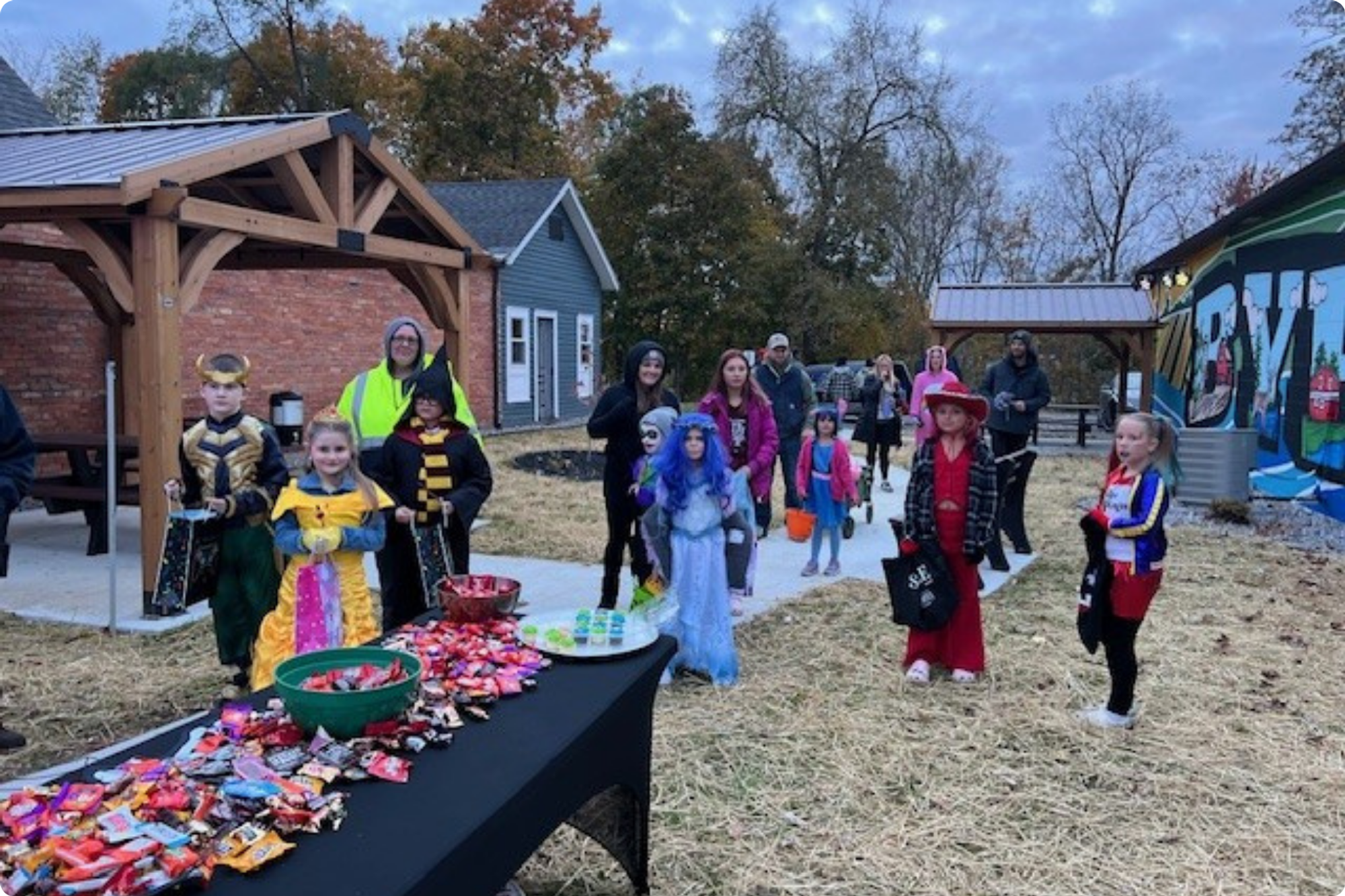 Byron children gather at the opening party’s Trunk-or-Treat event