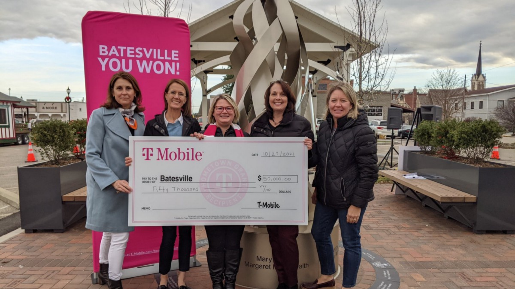 Batesville Main Street received a generous grant from T-Mobile to beautify their outdoor downtown spaces. 