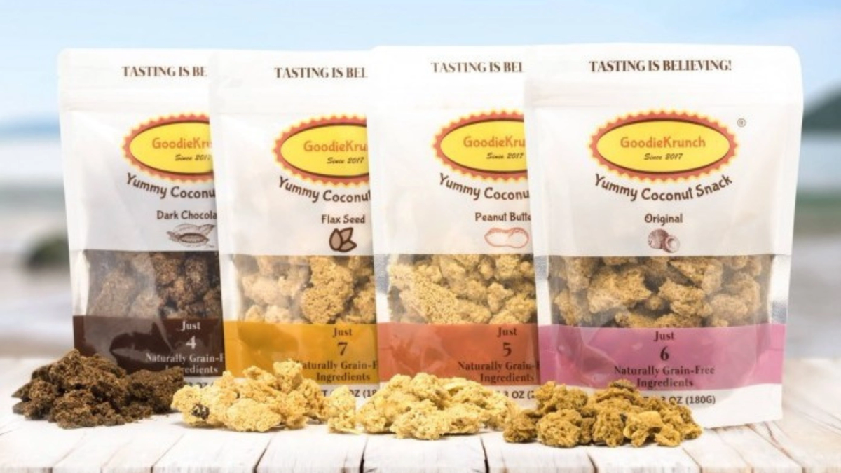 GoodieKrunch Yummy Coconut Snack in 4 flavors.