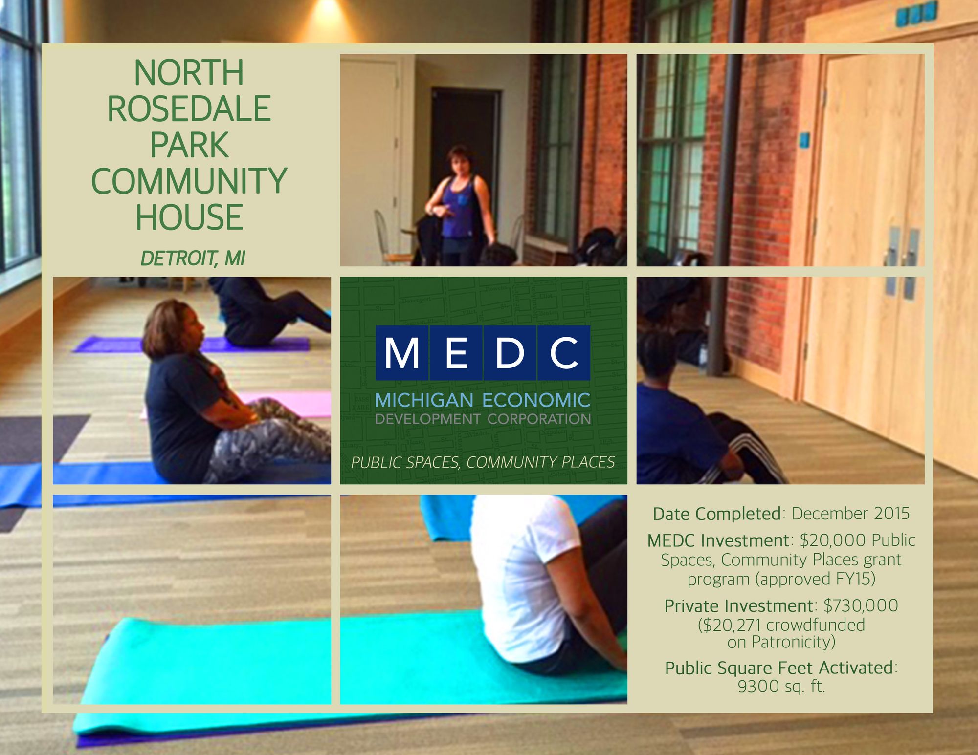 An old MEDC graphic for the North Rosedale Park Community House after the campaign.