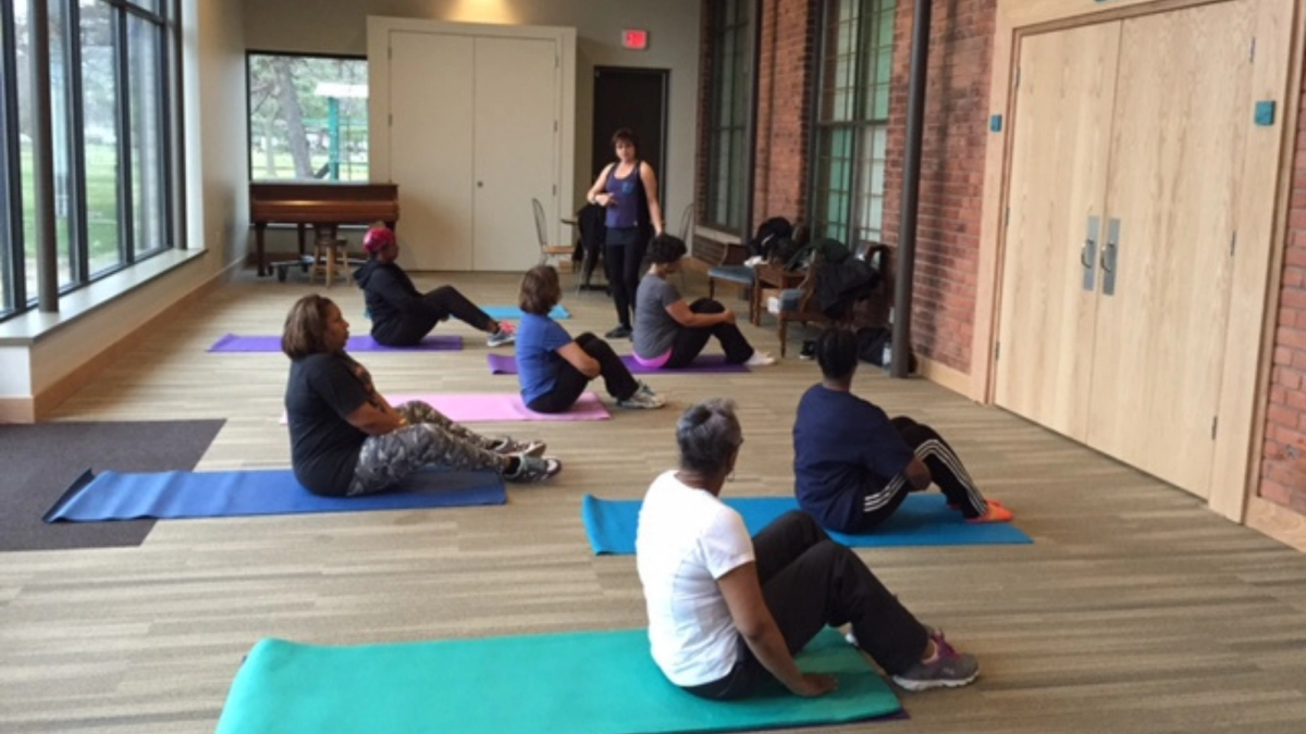 A yoga class at the North Rosedale Park Community House.