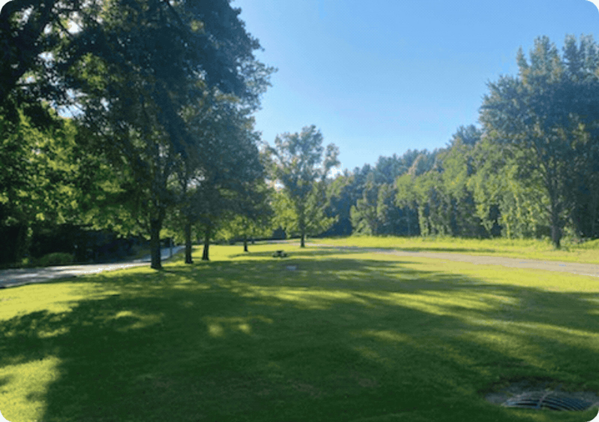 GIF showing the empty field before, transitioning into the permanent structure