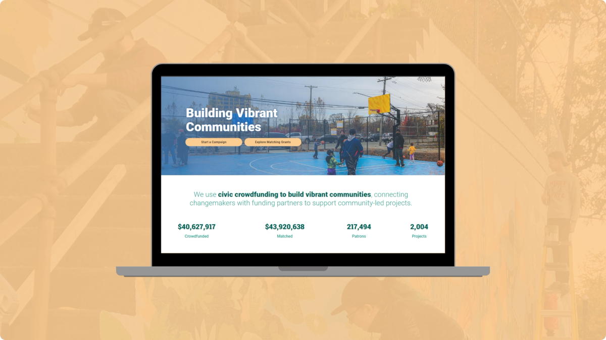 Patronicity’s redesigned home page.