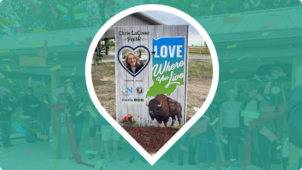 Deb Arseneau poses for a photo at Chris LaCosse Park in Morocco, Indiana.
