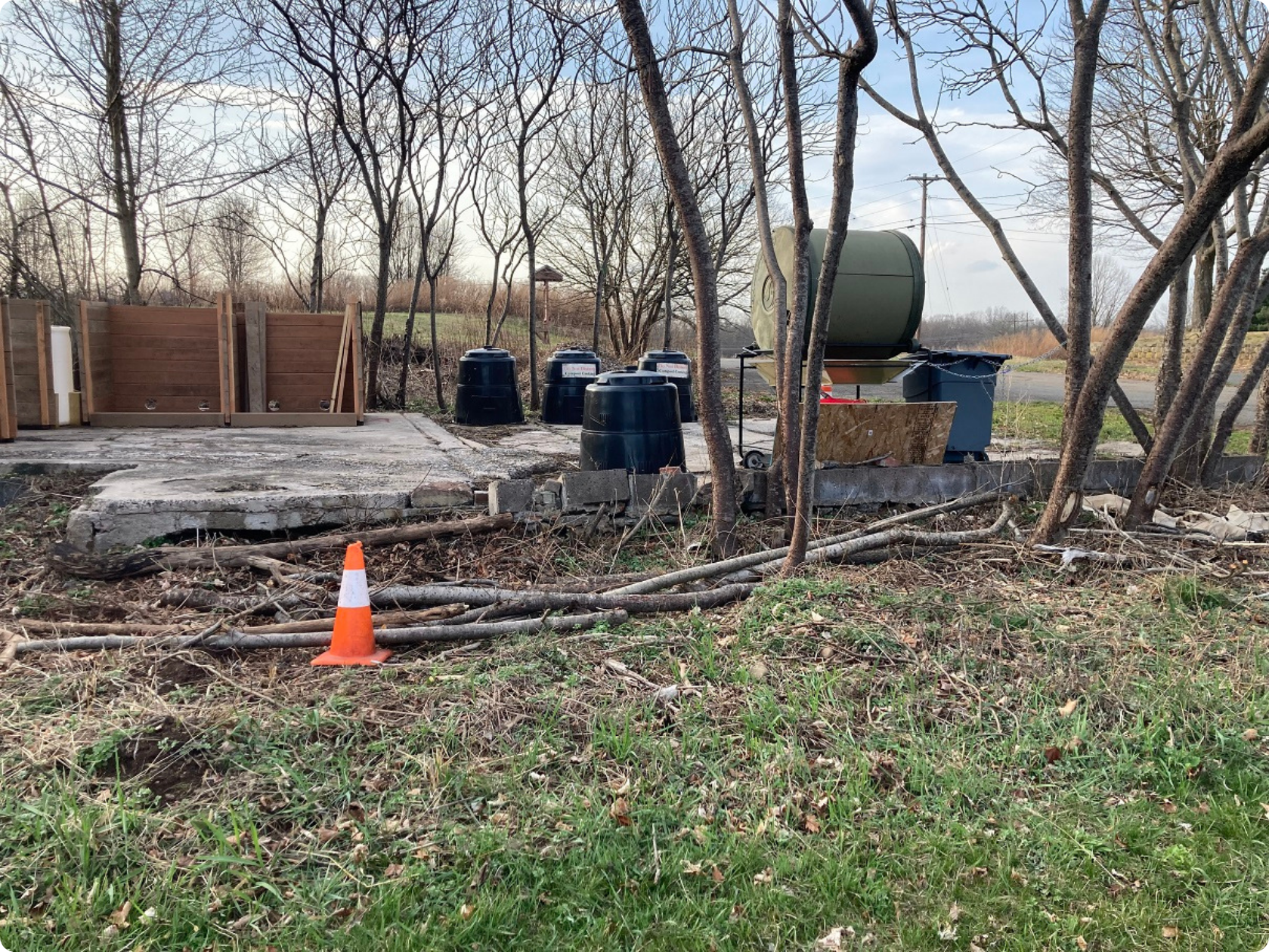 Construction on the Boulder Knoll Farm Community Composting system