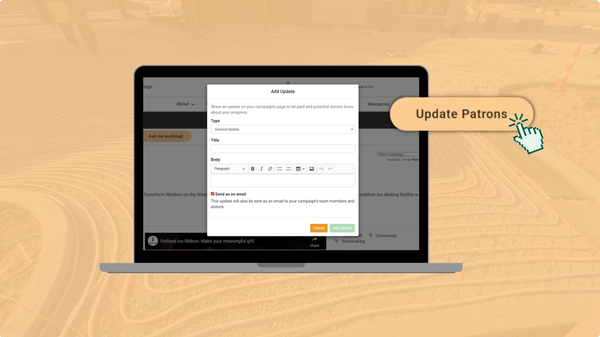 Patronicity.com’s Update Patrons feature