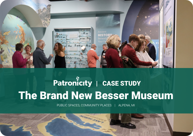 Community members gather at the new Besser Museum exhibit