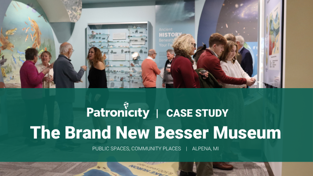 Community members gather at the new Besser Museum exhibit