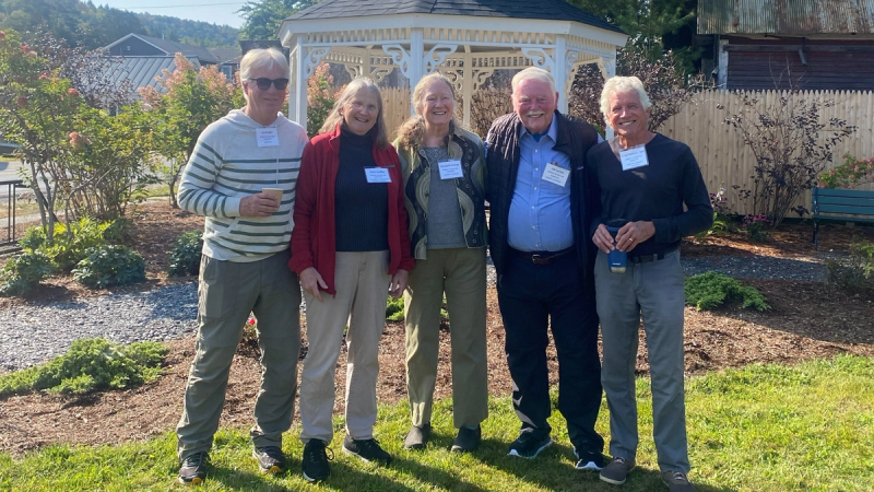 The Roxbury Park Development Committee, pictured left to right: Jim Rogler, Dotti Guiffre, Elizabeth Carney, Ed Carney, and Craig Sullivan.
