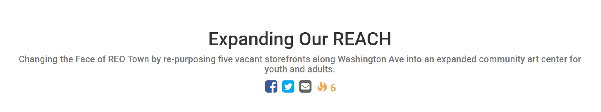 Expanding OUR REACH campaign page header