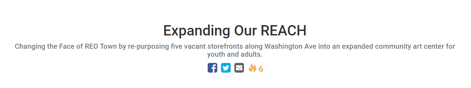 Expanding OUR REACH campaign page header