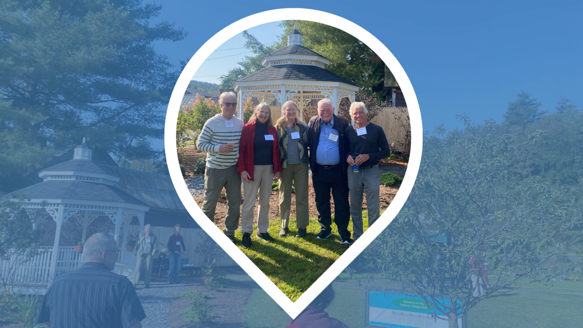 The Roxbury Park Development Committee, pictured left to right: Jim Rogler, Dotti Guiffre, Elizabeth Carney, Ed Carney, and Craig Sullivan.