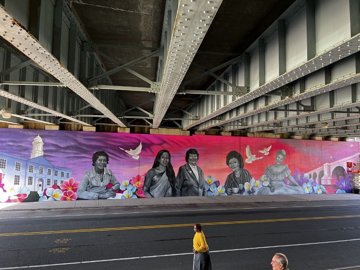 East Hartford Racial Equity Mural #2 by artists Michael Rice and Micaela Levesque