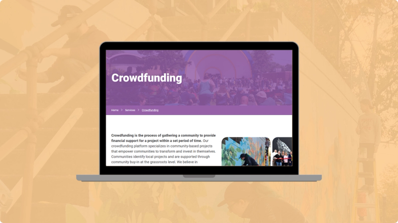 Patronicity’s Crowdfunding page on our new website