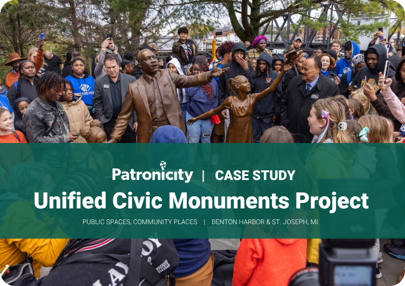 People gather at the opening ceremony for the new MLK sculpture