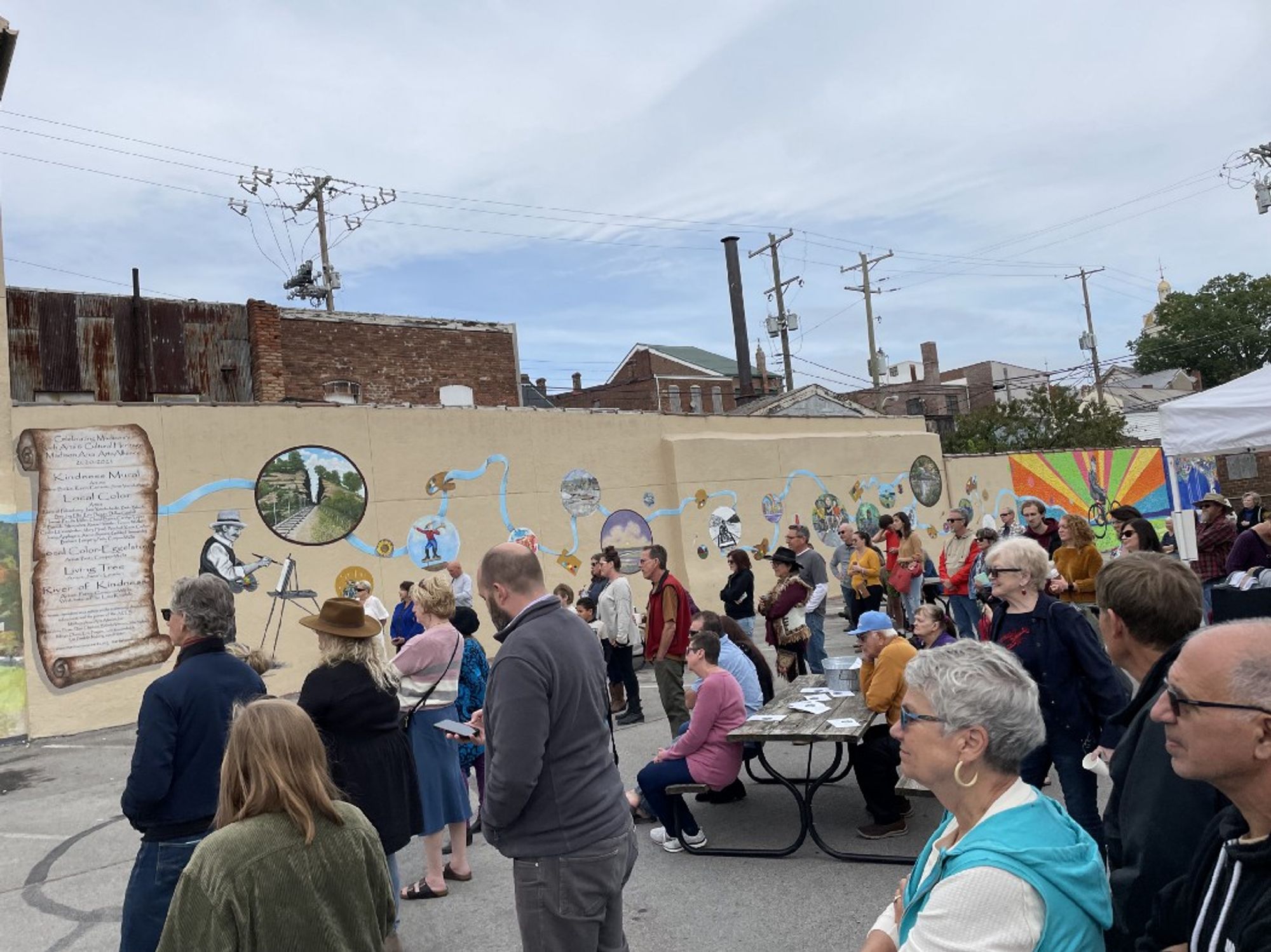 The opening ceremony for the mural project. 