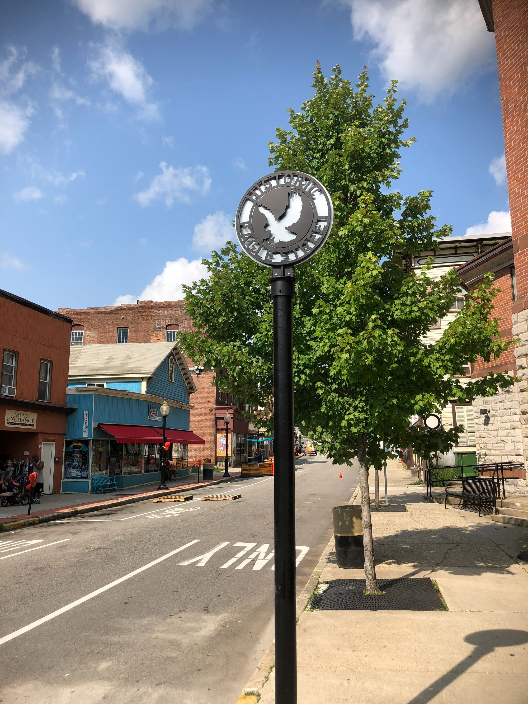 Eagle Street Initiative Signage featuring an eagle design