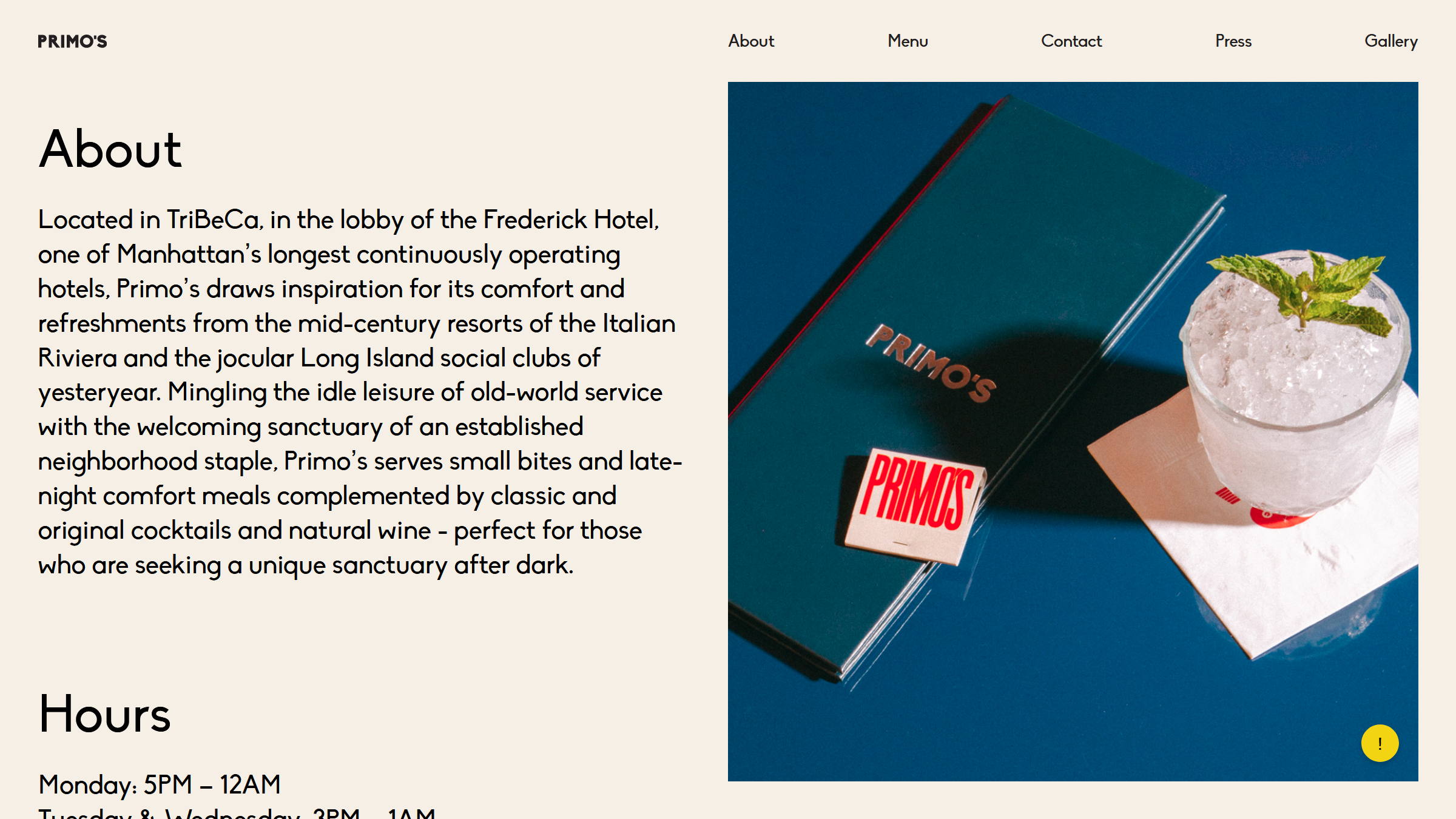 Primo's Website About