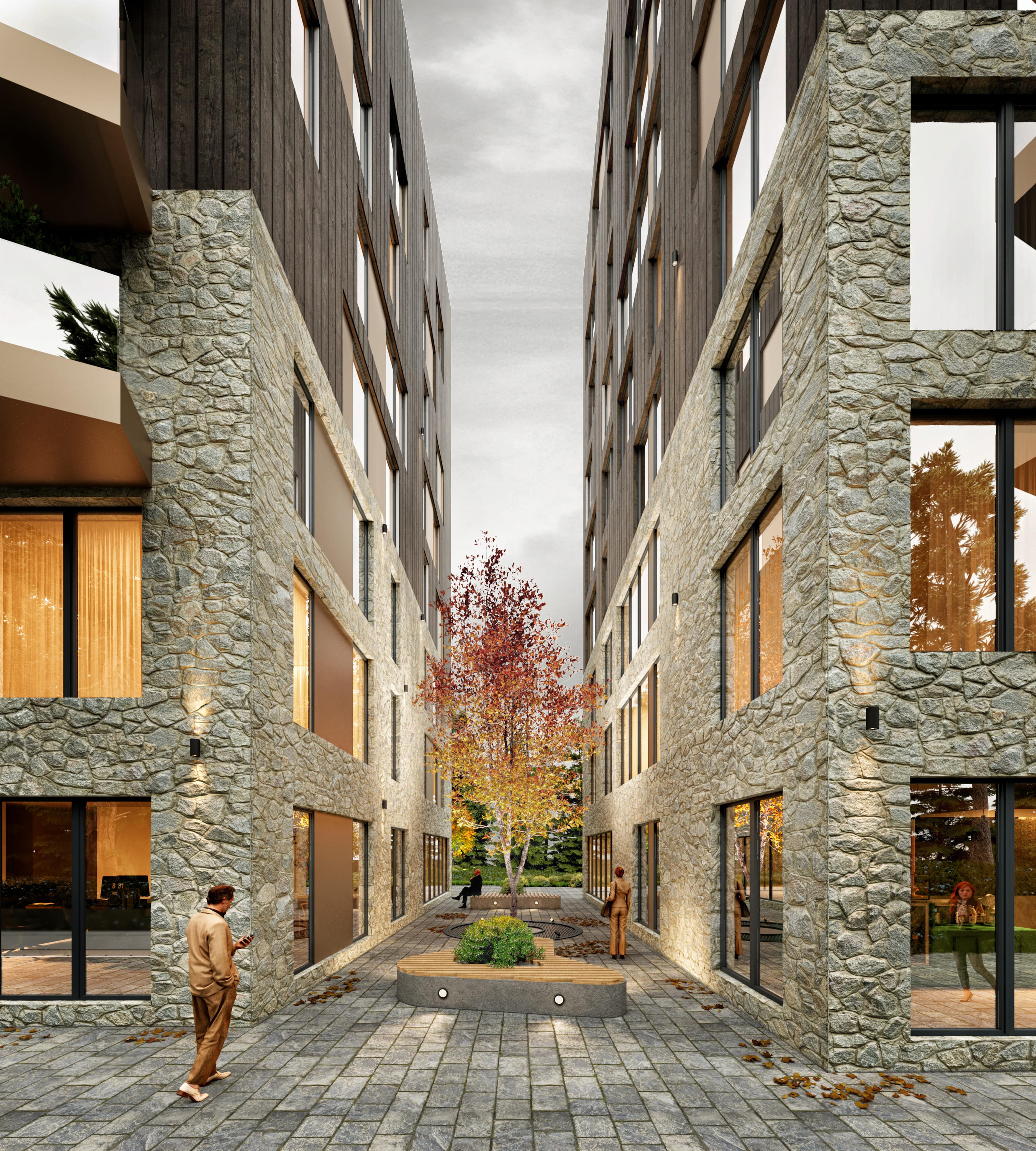 Render, seventh view, Housing Building Zlatibor