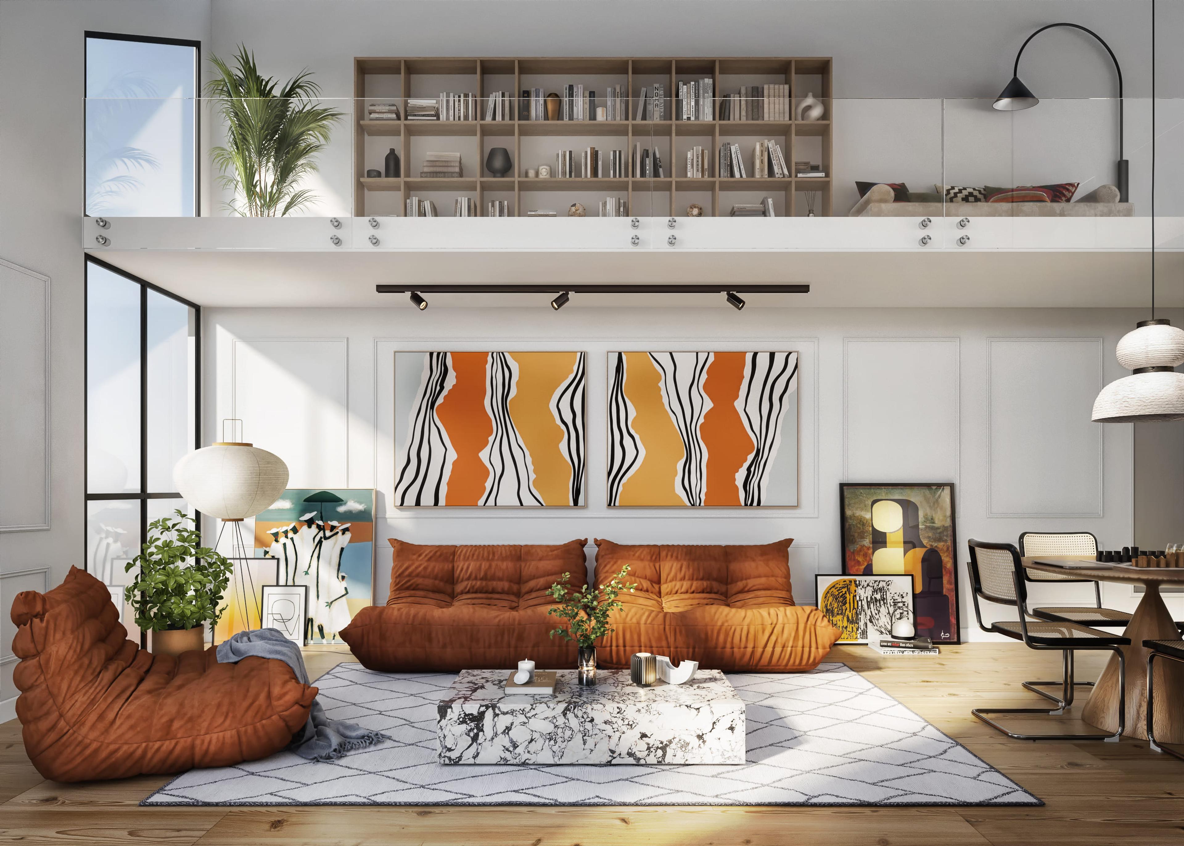 Apartment interior render, Prahovska