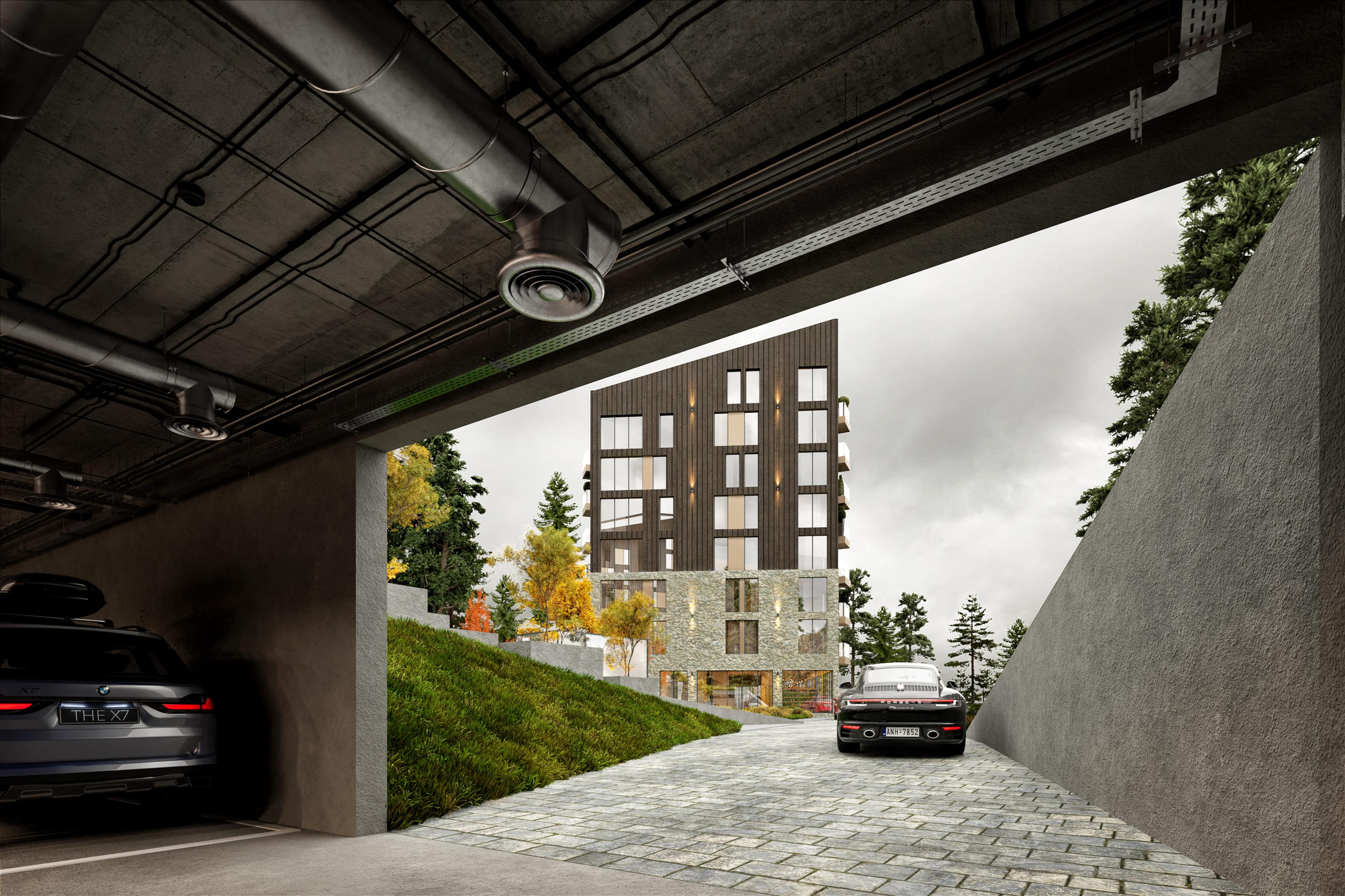 Render, second view, Housing Building Zlatibor