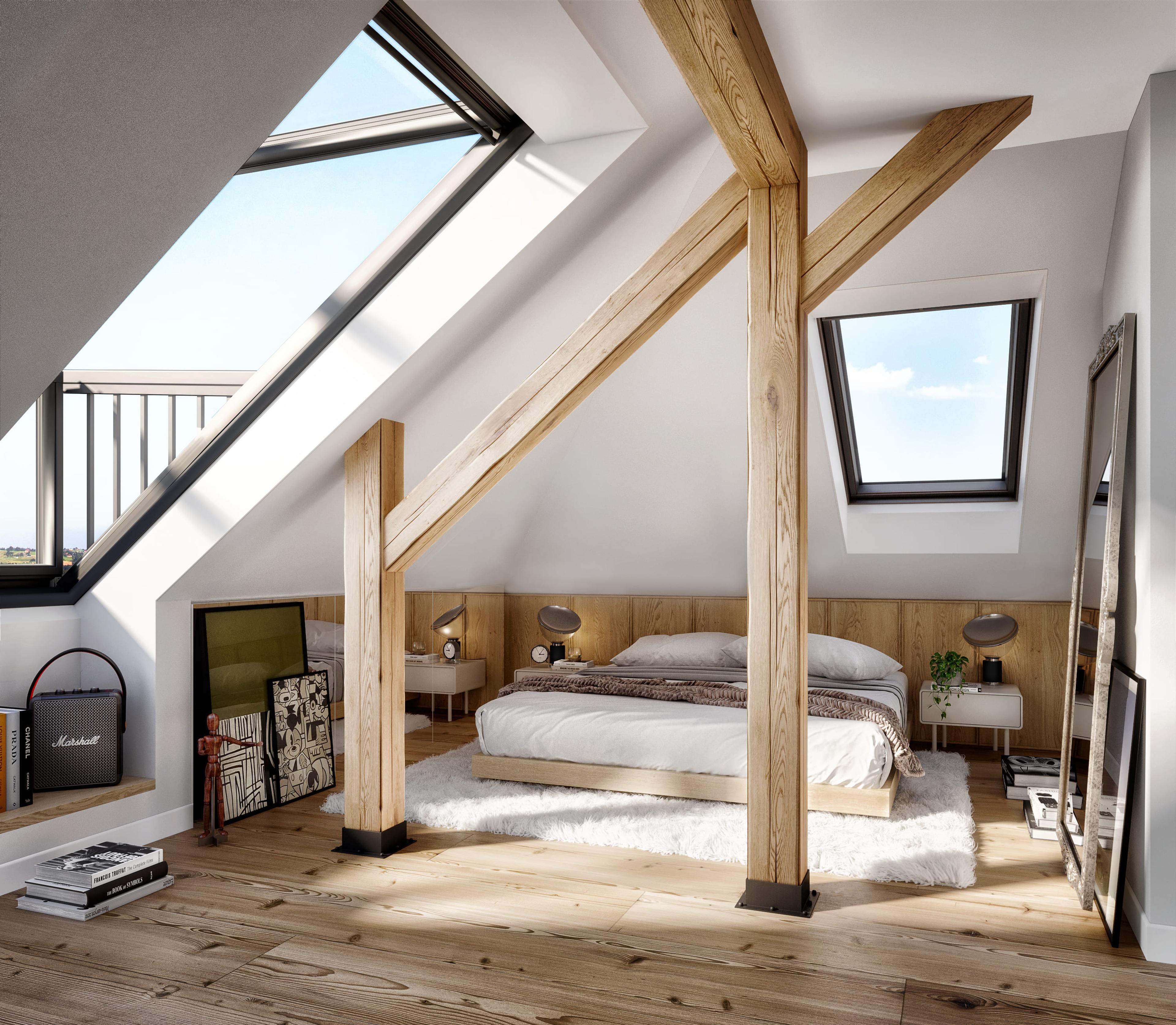 Apartment interior render, third view, Prahovska