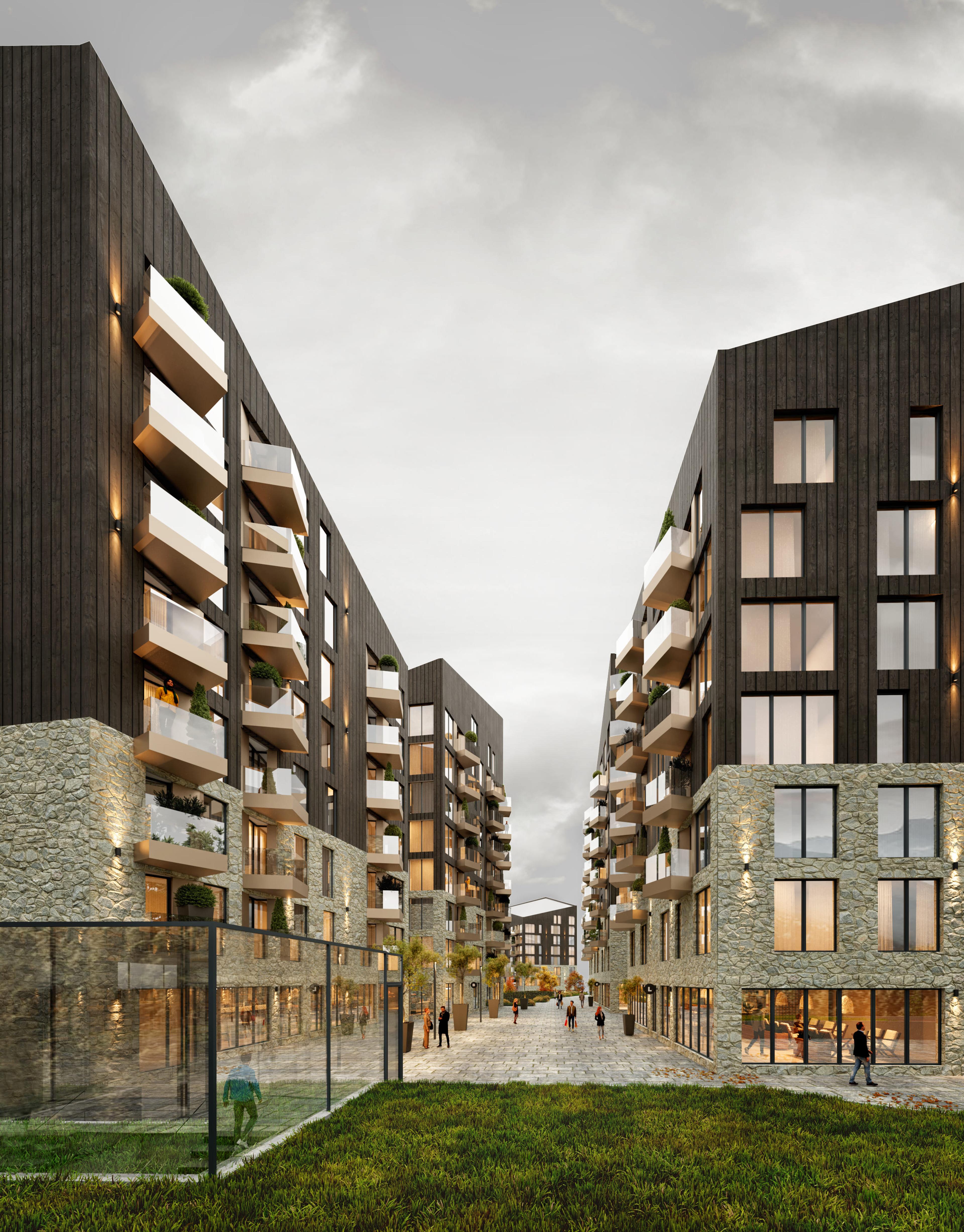 Render, sixth view, Housing Building Zlatibor