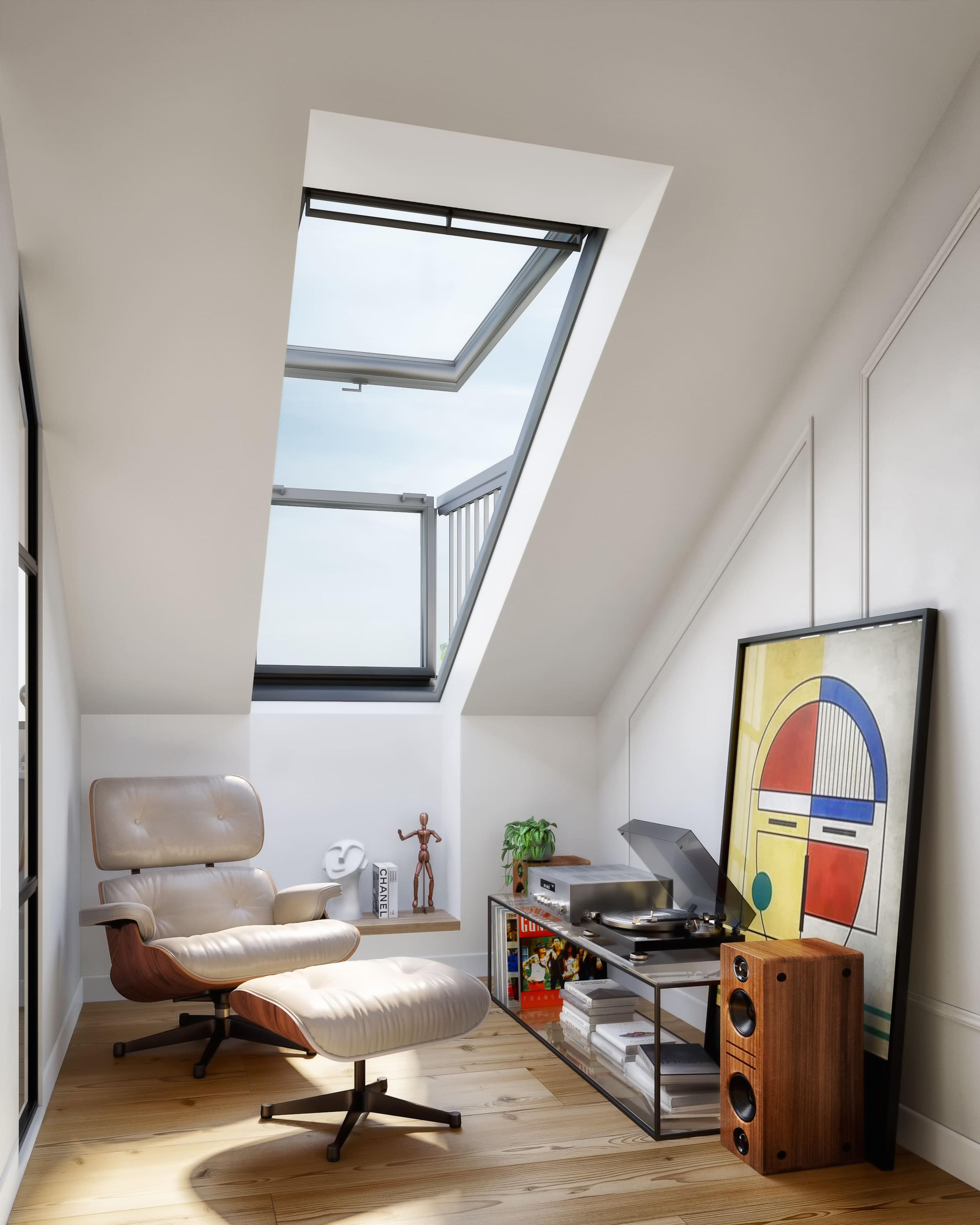 Living room detail render, Prahovska