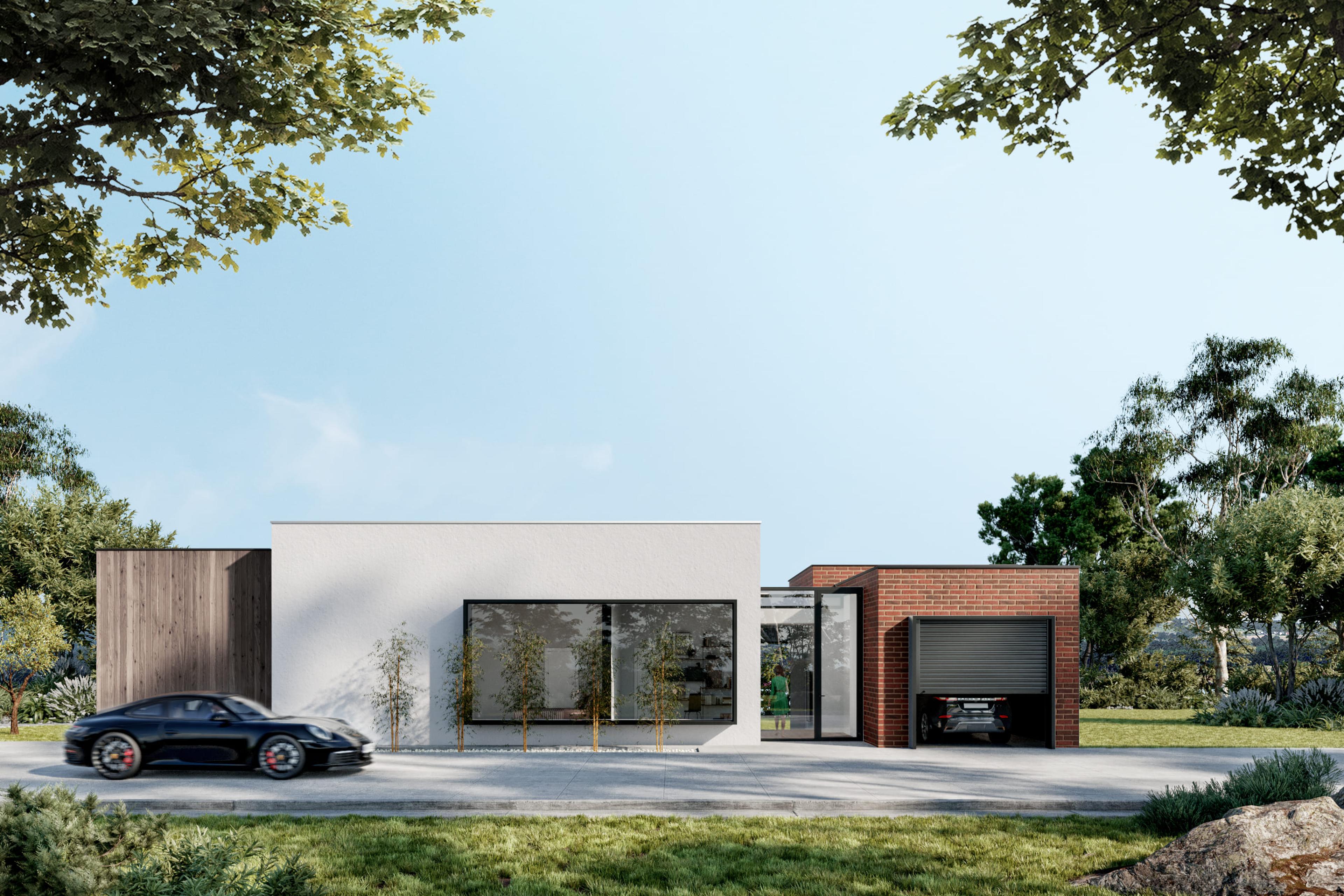 Exterior render, J House