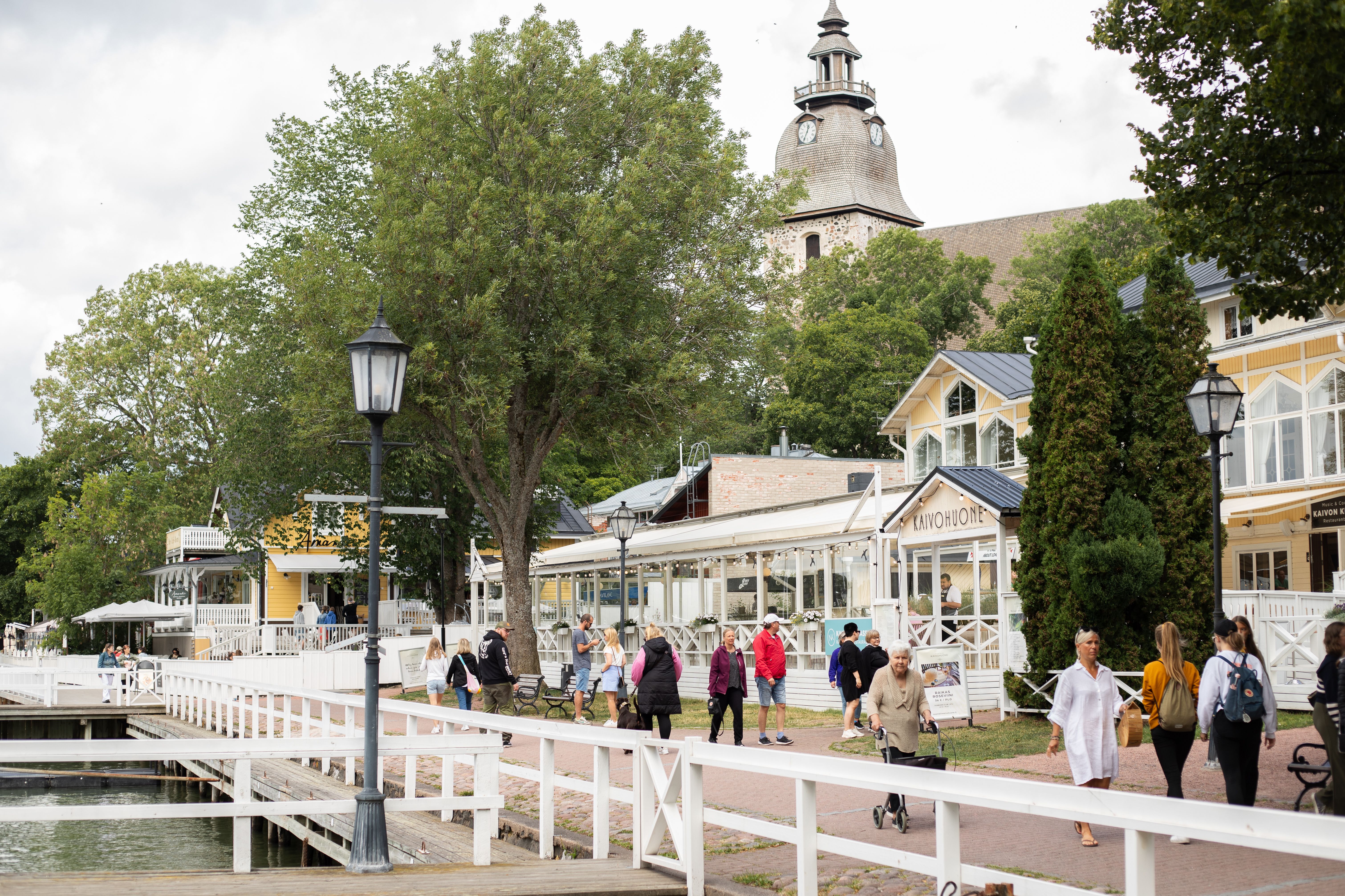 People walking aroud in Naantali.