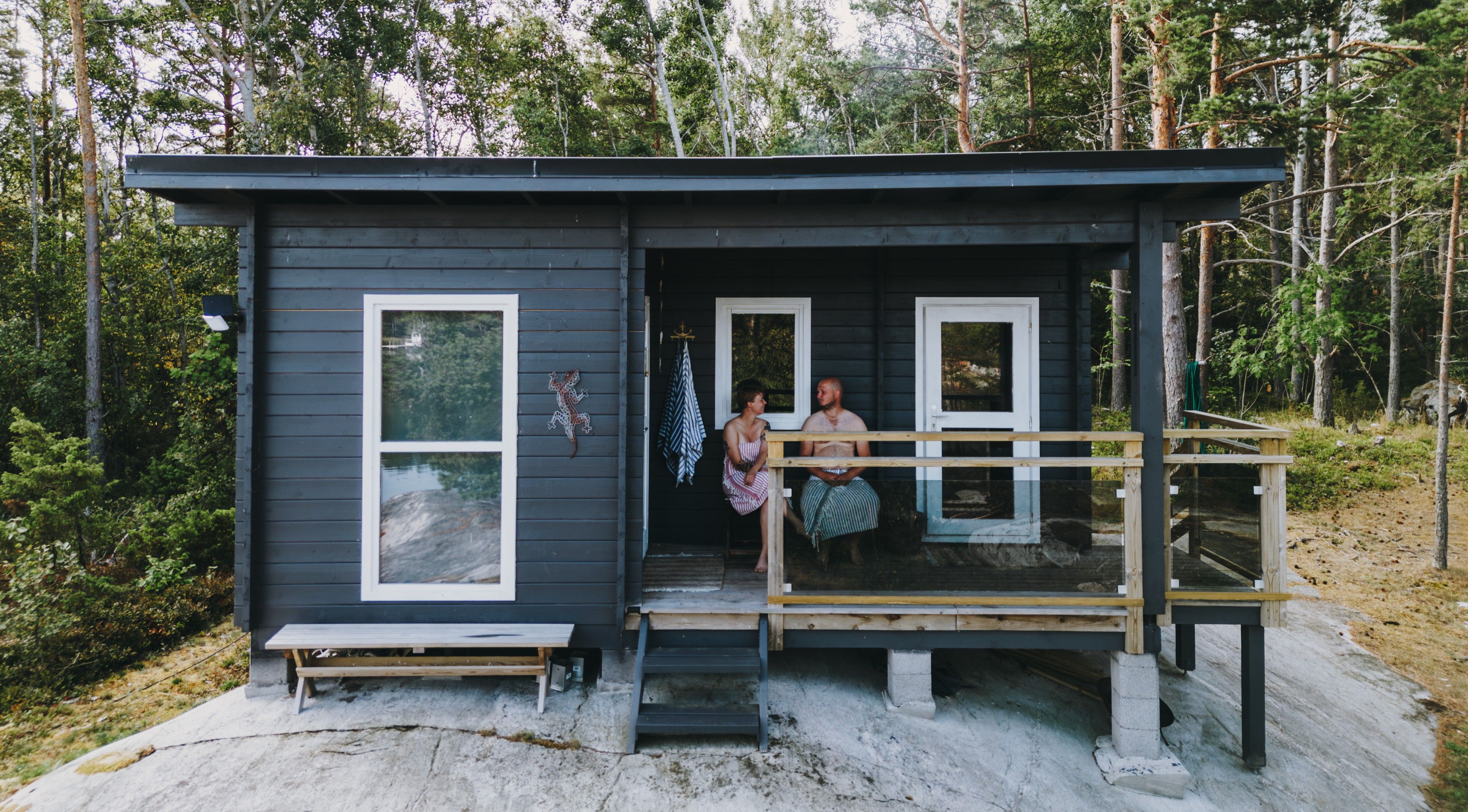 A sauna.