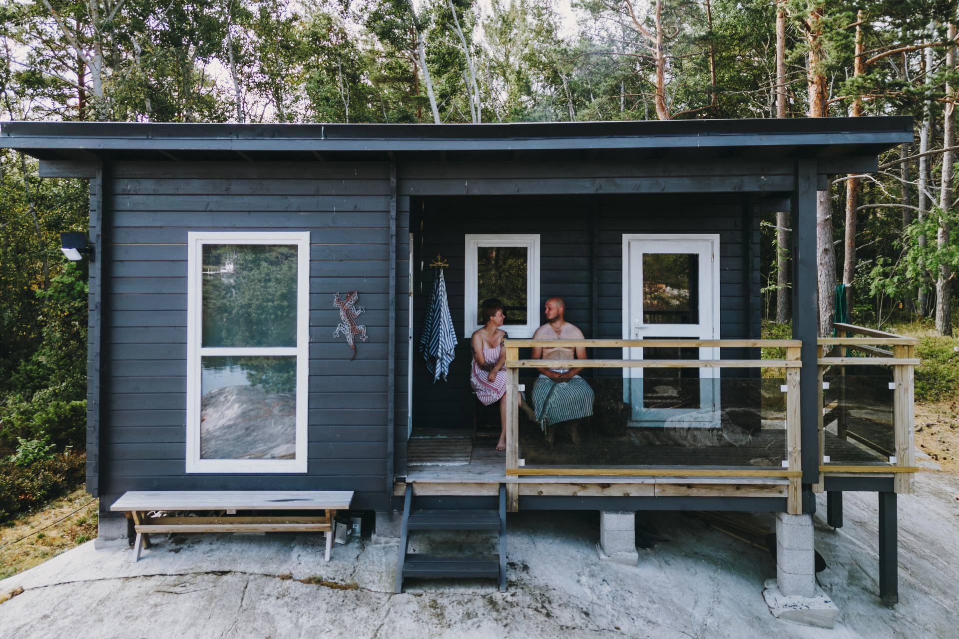 A sauna.