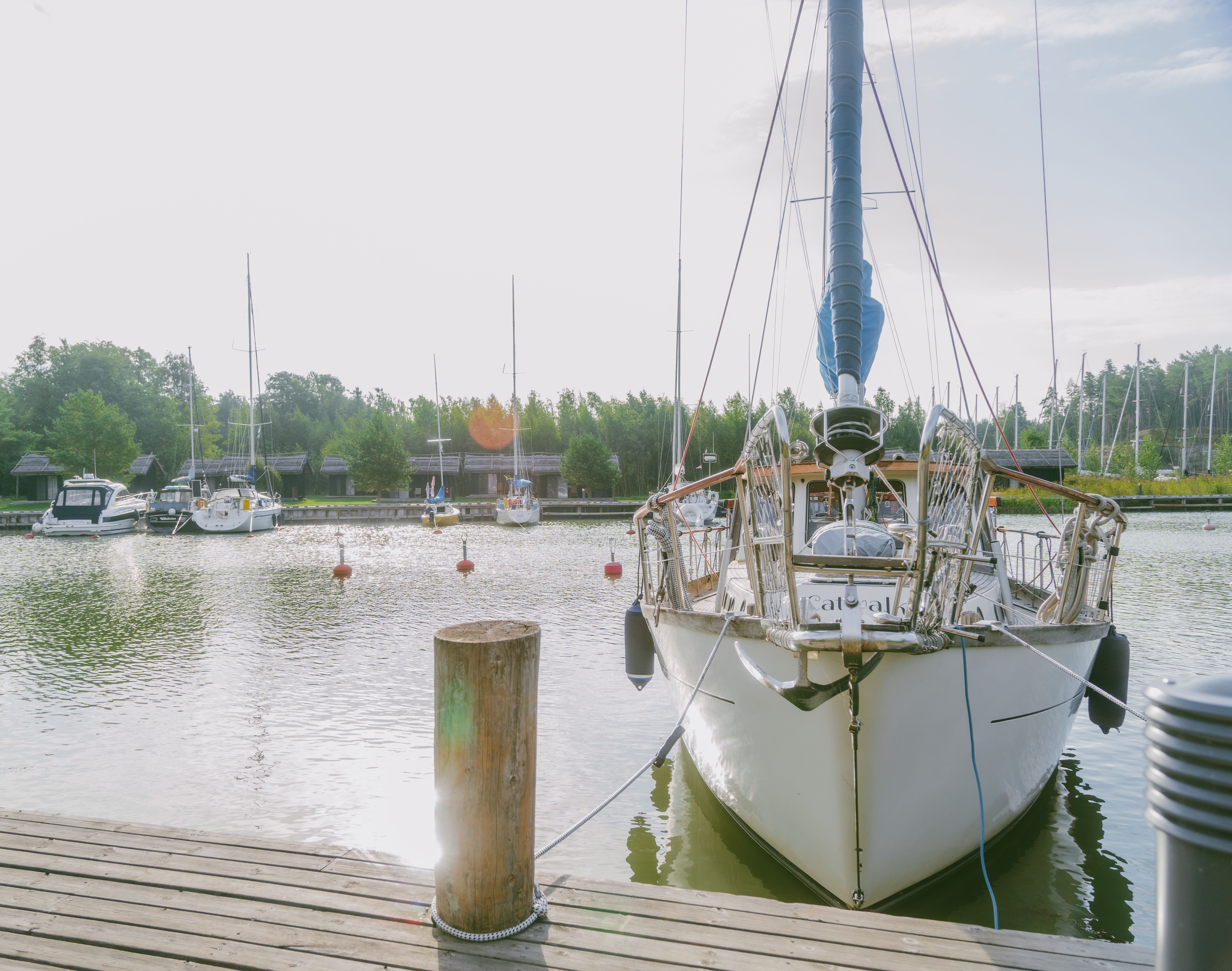 A sail boat in Peterzens harbour, Kustavi.