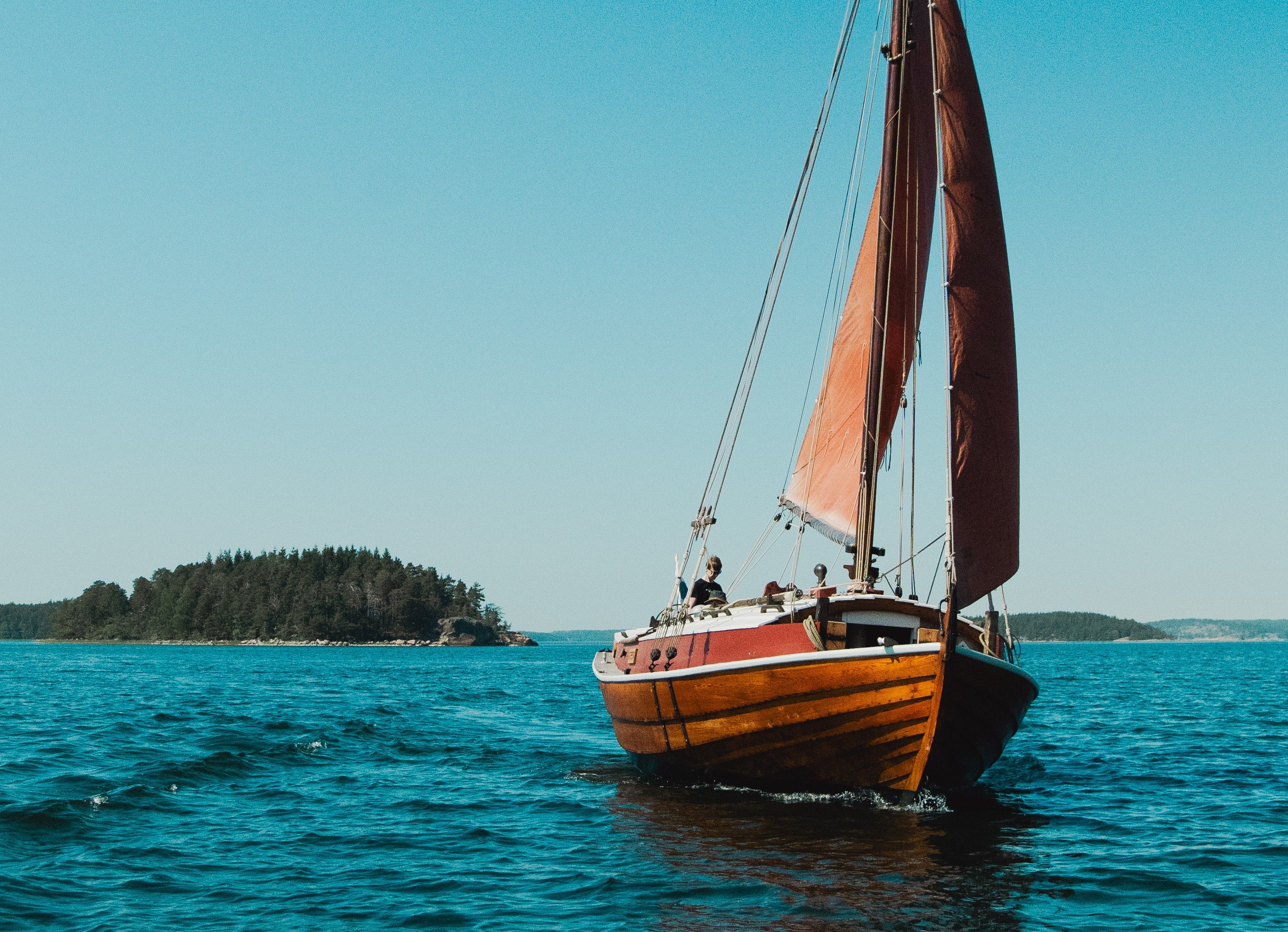 Sailboat in Archipelago on Finland