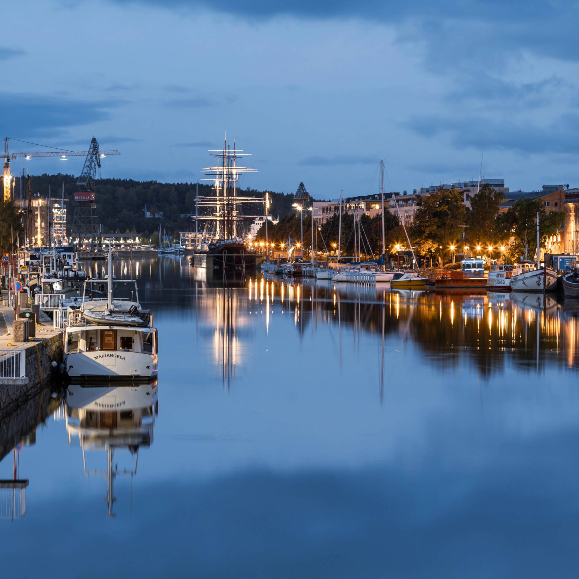 An early evening at a canal in Turku